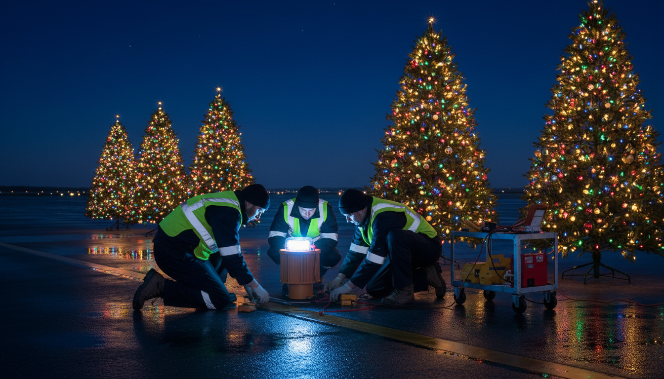 Where Runway Lights Meet Christmas Lights